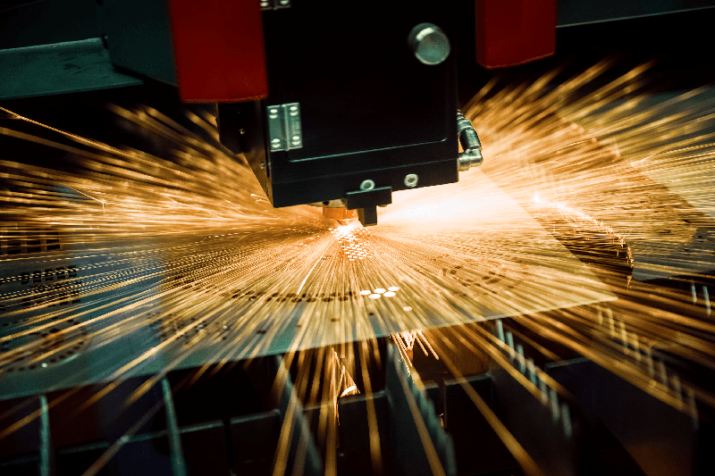 Image of high speed laser cutting sheet metal